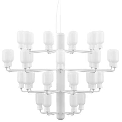 Lustre large AMP / Hauteur 62,5 cm / Verre - Marbre / Blanc / Normann Copenhagen