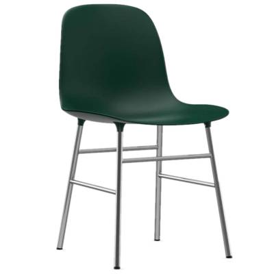 Chaise FORM / Vert / Piétement chrome / Normann Copenhagen