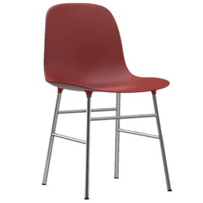 Chaise FORM / Rouge / Piétement chrome / Normann Copenhagen