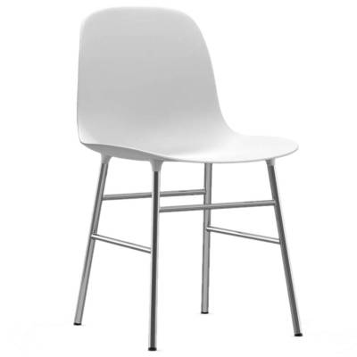 Chaise FORM / Blanc / Piétement chrome / Normann Copenhagen