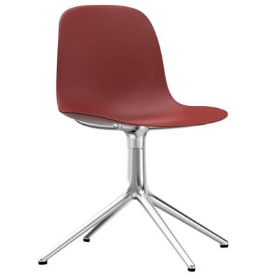 Chaise pivotante FORM / Rouge / Piétement chrome / Normann Copenhagen