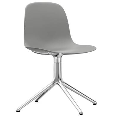 Chaise pivotante FORM / Gris / Piétement chrome / Normann Copenhagen