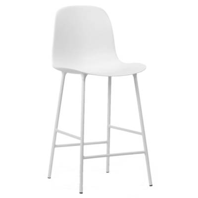 Chaise de bar FORM / Blanc / 65 cm / Piétement métal / Normann Copenhagen