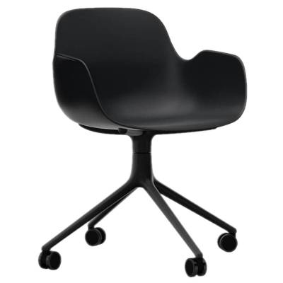 Fauteuil pivotant FORM / Noir/ 4 roues / Piétement noir / Normann Copenhagen