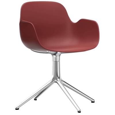 Fauteuil pivotant FORM / Rouge / Piétement alu / Normann Copenhagen