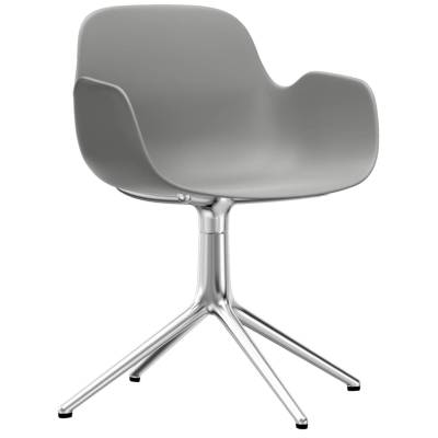 Fauteuil pivotant FORM / Gris / Piétement alu / Normann Copenhagen