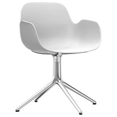 Fauteuil pivotant FORM / Blanc / Piétement alu / Normann Copenhagen