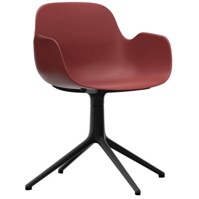 Fauteuil pivotant FORM / Rouge / Piétement noir  / Normann Copenhagen