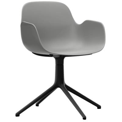 Fauteuil pivotant FORM / Gris / Piétement noir  / Normann Copenhagen