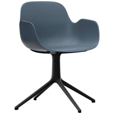 Fauteuil pivotant FORM / Bleu / Piétement noir  / Normann Copenhagen