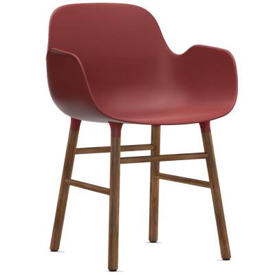 Fauteuil fixe FORM / Rouge / Piétement noyer / Normann Copenhagen