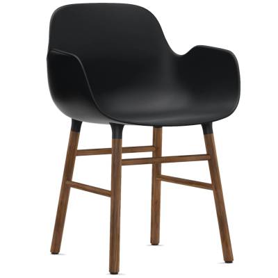 Fauteuil fixe FORM / Noir / Piétement noyer / Normann Copenhagen