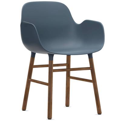 Fauteuil fixe FORM / Bleu / Piétement noyer / Normann Copenhagen