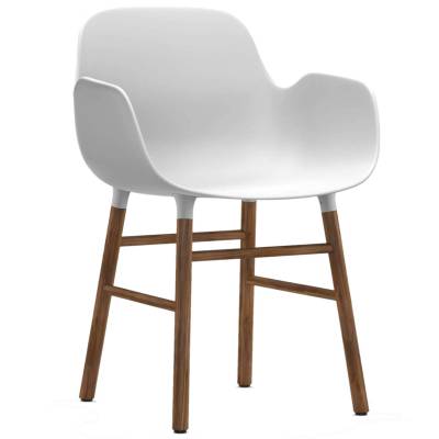 Fauteuil fixe FORM / Blanc / Piétement noyer / Normann Copenhagen