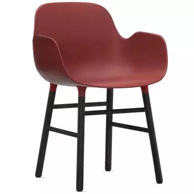 Fauteuil fixe FORM / Rouge / Piétement noir / Normann Copenhagen