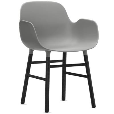 Fauteuil fixe FORM / Gris / Piétement noir / Normann Copenhagen