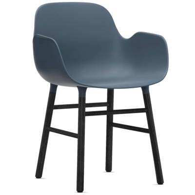 Fauteuil fixe FORM / Bleu / Piétement noir / Normann Copenhagen