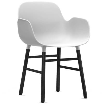 Fauteuil fixe FORM / Blanc / Piétement noir / Normann Copenhagen