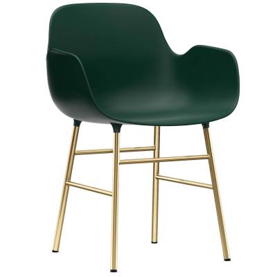 Fauteuil fixe FORM / Vert / Piétement laiton / Normann Copenhagen