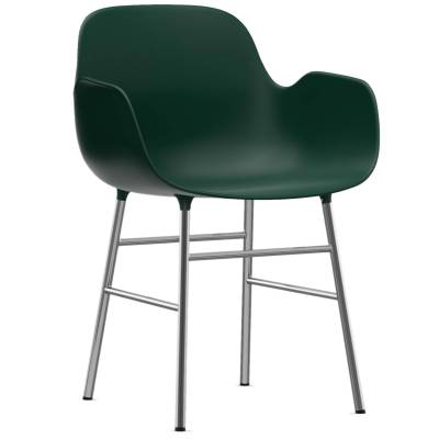 Fauteuil fixe FORM / Vert / Piétement chrome / Normann Copenhagen