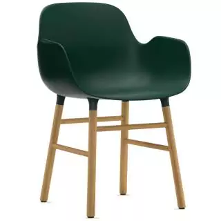 Fauteuil fixe FORM / Vert / Piétement chêne / Normann Copenhagen