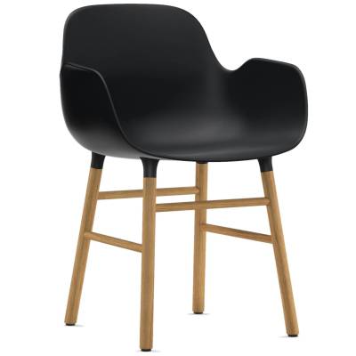 Fauteuil fixe FORM / Noir / Piétement chêne / Normann Copenhagen