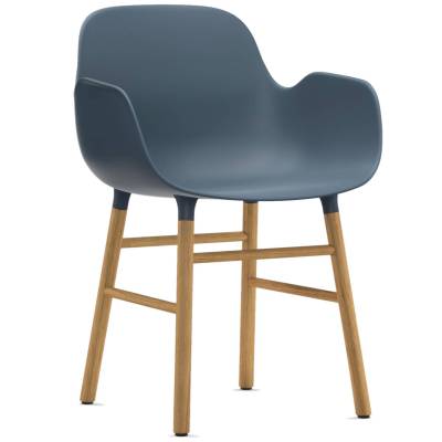 Fauteuil fixe FORM / Bleu / Piétement chêne / Normann Copenhagen