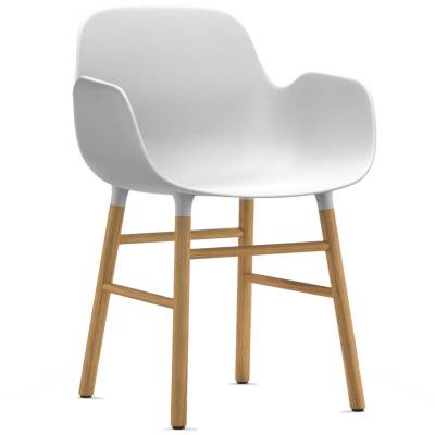 Fauteuil fixe FORM / Blanc / Piétement chêne / Normann Copenhagen