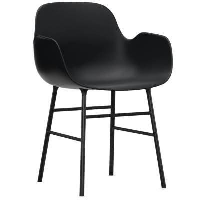 Fauteuil fixe FORM / Noir / Piétement métal / Normann Copenhagen