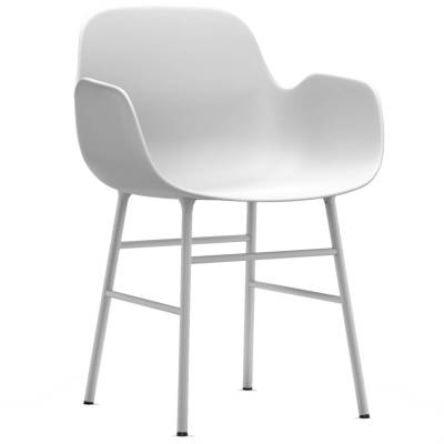 Fauteuil fixe FORM / Blanc / Piétement métal / Normann Copenhagen