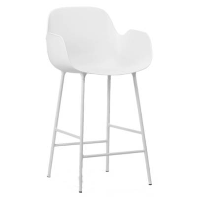 Fauteuil de bar FORM / Blanc / 65 cm / Piétement métal / Normann Copenhagen