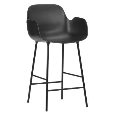 Fauteuil de bar FORM / Noir / 65 cm / Piétement métal / Normann Copenhagen