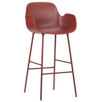 Fauteuil de bar FORM / Rouge / 75 cm / Piétement métal / Normann Copenhagen