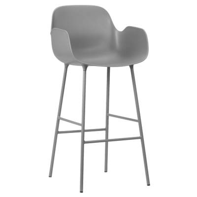 Fauteuil de bar FORM / Gris / 75 cm / Piétement métal / Normann Copenhagen