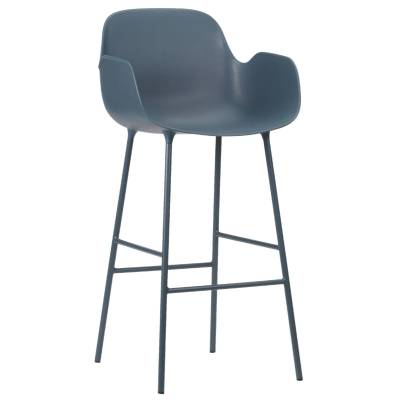 Fauteuil de bar FORM / Bleu / 75 cm / Piétement métal / Normann Copenhagen