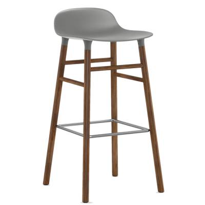 Tabouret FORM / Gris / 2 dimensions / Piétement noyer / Normann Copenhagen