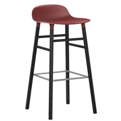 Tabouret FORM / Rouge / 2 dimensions / Piétement noir / Normann Copenhagen