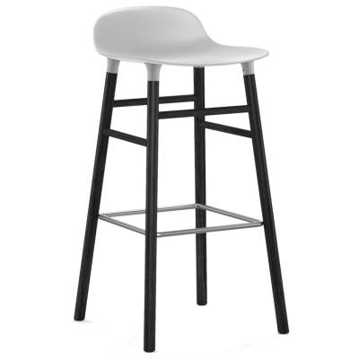 Tabouret FORM / Blanc / 2 dimensions / Piétement noir / Normann Copenhagen