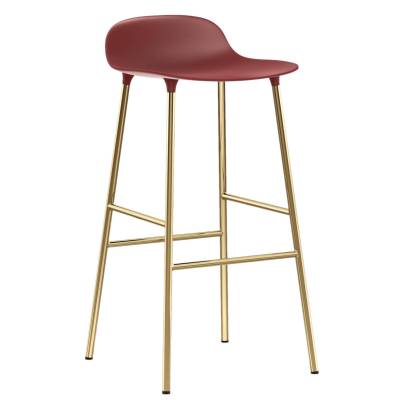 Tabouret FORM / Rouge / 2 dimensions / Piétement laiton / Normann Copenhagen