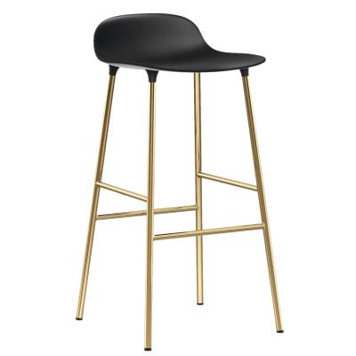 Tabouret FORM / Noir / 2 dimensions / Piétement laiton / Normann Copenhagen