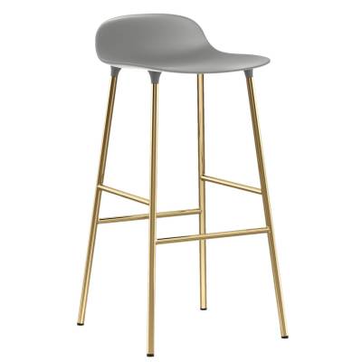 Tabouret FORM / Gris / 2 dimensions / Piétement laiton / Normann Copenhagen