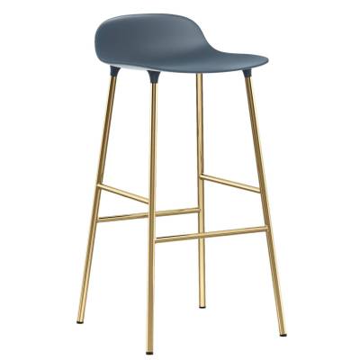 Tabouret FORM / Bleu / 2 dimensions / Piétement laiton / Normann Copenhagen