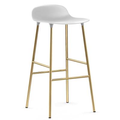 Tabouret FORM / Blanc / 2 dimensions / Piétement laiton / Normann Copenhagen