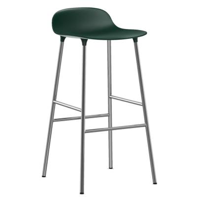 Tabouret FORM / Vert / 2 dimensions / Piétement chrome / Normann Copenhagen