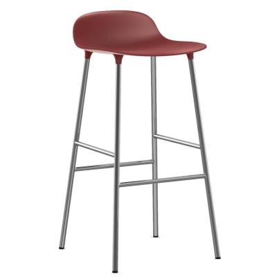 Tabouret FORM / Rouge / 2 dimensions / Piétement chrome / Normann Copenhagen