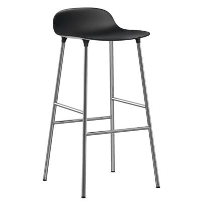 Tabouret FORM / Noir / 2 dimensions / Piétement chrome / Normann Copenhagen