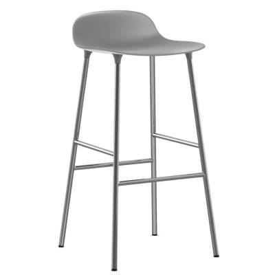 Tabouret FORM / Gris / 2 dimensions / Piétement chrome / Normann Copenhagen