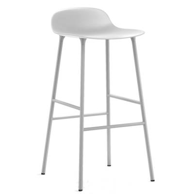 Tabouret FORM / Blanc / 2 dimensions / Piétement métal / Normann Copenhagen