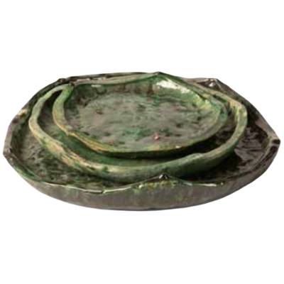 Coupelle, assiette DEWI / Ø 17, 22 ou 28 cm / Terre cuite / Vert / Gommaire