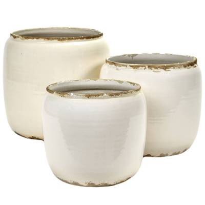 Cache Pot De Plante GLAZED SHADES COSTA / 4 Dimension / Terre Cuite / Blanc / Serax